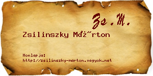 Zsilinszky Márton névjegykártya