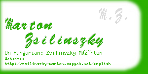 marton zsilinszky business card